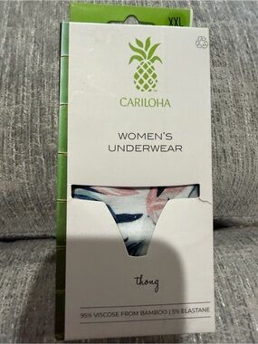 Cariloha Women's Floral Thong - White with Pink & Blue